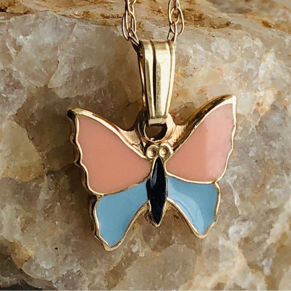 Vintage 14K Gold Butterfly Pendant Only